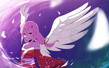 Картинка аниме ангелы +демоны фон взгляд девушка