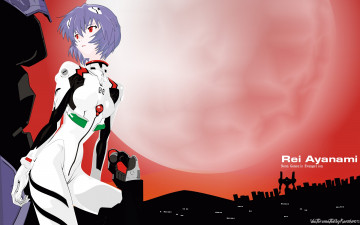 Картинка аниме evangelion фон девушка взгляд