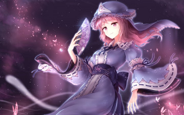 Картинка аниме touhou девушка фон взгляд