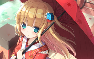 Картинка аниме unknown +другое фон взгляд девушка