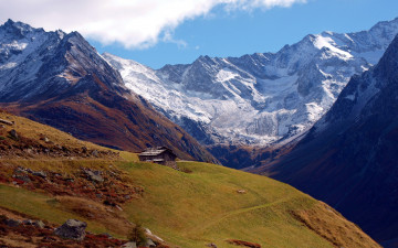 Картинка природа горы вершины снежные