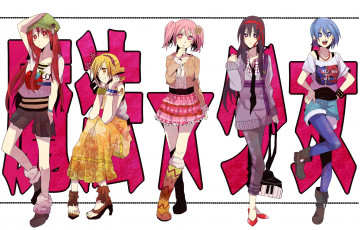 Картинка аниме mahou+shoujo+madoka+magika взгляд фон девушки