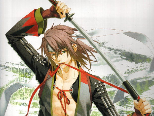 Обои картинки фото аниме, hakuouki, okita, souji