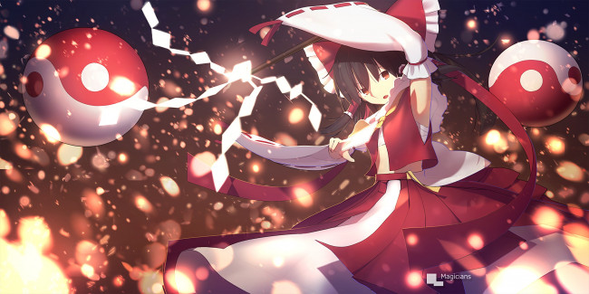 Обои картинки фото аниме, touhou, hakurei, reimu