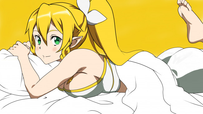 Обои картинки фото аниме, sword art online, девушка, взгляд, фон