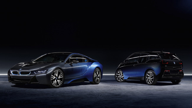 Обои картинки фото bmw i3 and i8 2017, автомобили, bmw, 2017, i3, and, i8