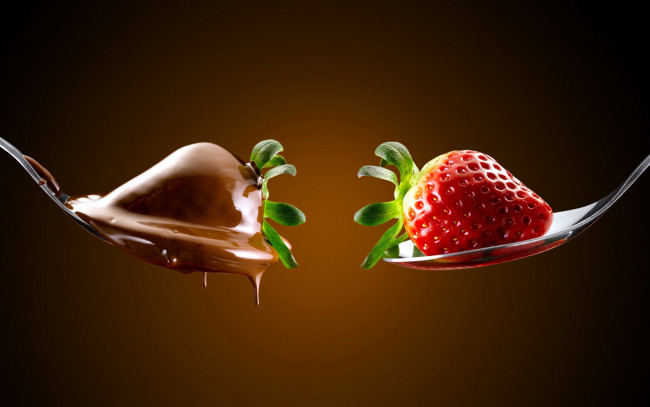 Обои картинки фото еда, клубника,  земляника, ягоды, шоколад
