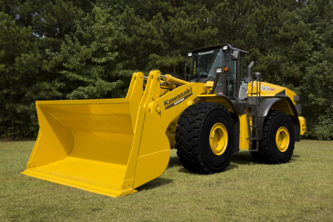 Обои картинки фото техника, фронтальные погрузчики, kawasaki