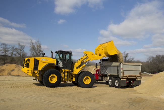 Обои картинки фото техника, фронтальные погрузчики, kawasaki