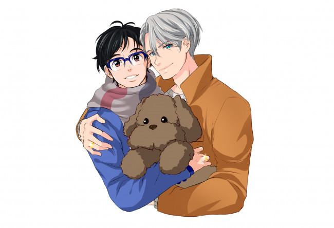 Обои картинки фото аниме, yuri on ice, виктор, никифоров, юри, катсуки