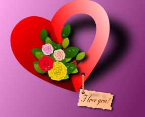 обоя праздничные, день святого валентина,  сердечки,  любовь, фон, цветы