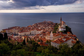 Картинка piran +slovenia города -+панорамы простор адриатическое+море словения пиран побережье