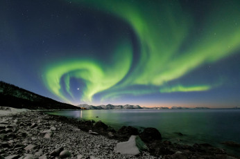 Картинка природа северное+сияние простор