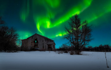 Картинка природа северное+сияние простор