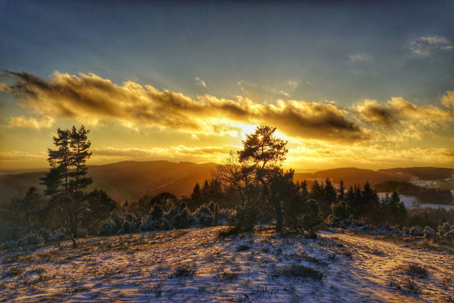 Обои картинки фото природа, восходы, закаты, простор