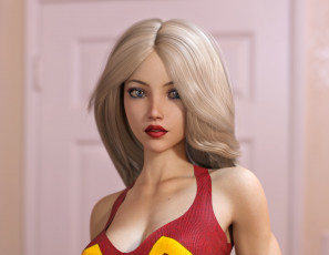 Картинка 3д+графика люди+ people взгляд девушка фон