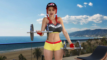 Картинка 3д+графика спорт+ sport фон взгляд девушка