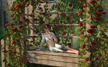 Картинка 3д+графика эльфы+ elves фон взгляд девушка