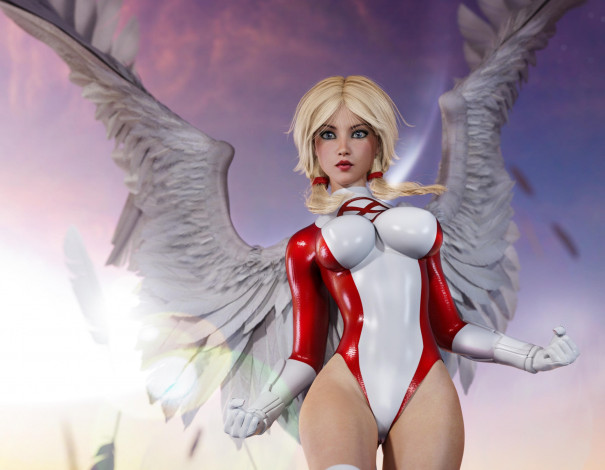 Обои картинки фото 3д графика, ангел , angel, фон, взгляд, девушка