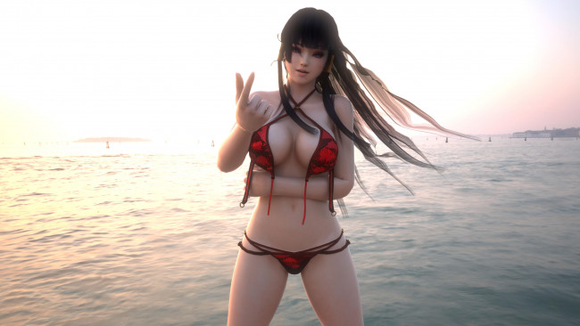 Обои картинки фото 3д графика, люди , people, взгляд, фон, девушка