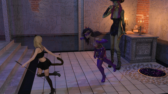 Обои картинки фото 3д графика, существа , creatures, фон, взгляд, девушки