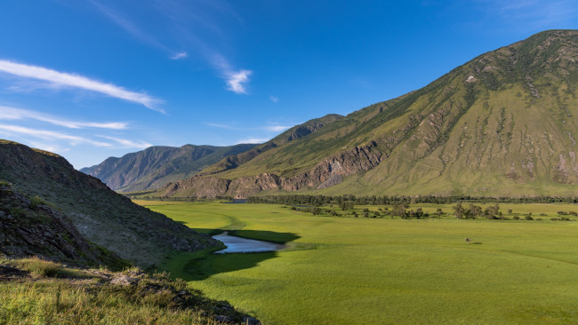 Обои картинки фото природа, пейзажи, река, холмы
