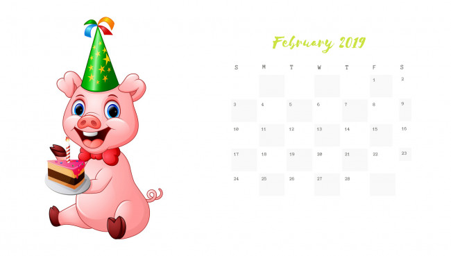 Обои картинки фото календари, рисованные,  векторная графика, свинья, порция, свеча, поросенок, колпак