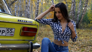 обоя автомобили, -авто с девушками, lada, 2103