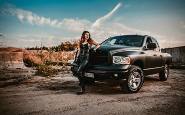 обоя автомобили, -авто с девушками, dodge, ram