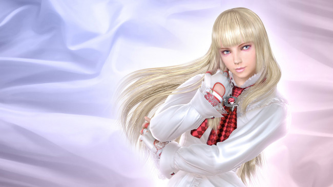 Обои картинки фото видео игры, tekken,  dark resurrection, перчатки, блондинка, блузка, девушка