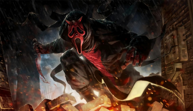 Обои картинки фото видео игры, dead by daylight, крик, нож, демон, маска, dead, by, daylight