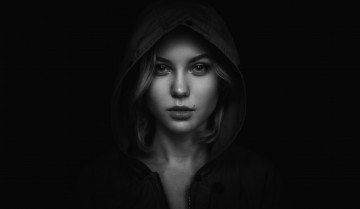 Картинка девушки -+черно-белые монохром