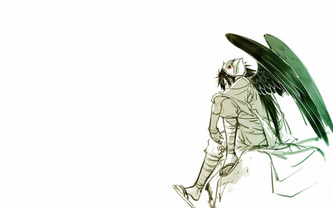 Обои картинки фото аниме, naruto, учиха, мадара, маска, крылья, тенгу