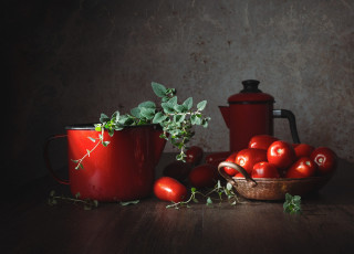 Картинка еда помидоры мята миска