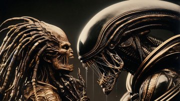 Картинка фэнтези чужой+ alien нейросети графика нейроарт ai art нейронные сети рисунки нейро искусство нейрографика graphics neuroart neural networks drawings neuro neurography чужой хищник predator
