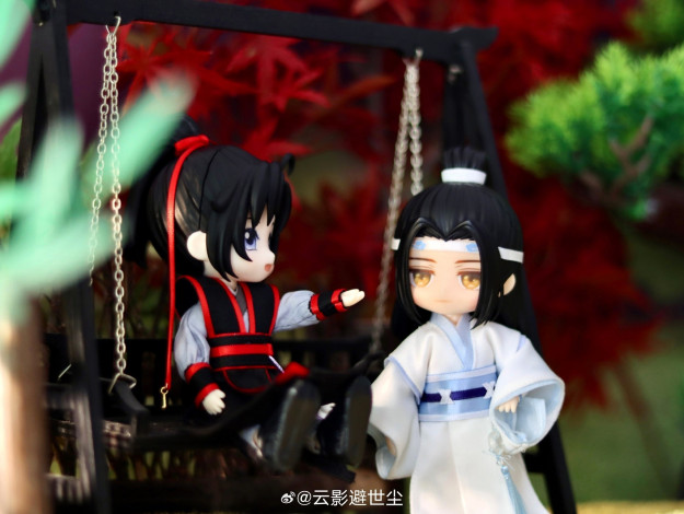 Обои картинки фото разное, куклы, вэй, усянь, лань, ванцзи, качели