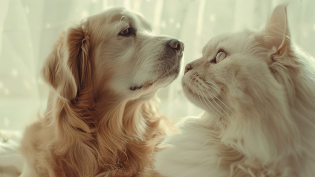 Обои картинки фото 3д графика, животные , animals, кот, кошка, собака