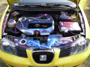 Картинка seat ibiza engine автомобили двигатели