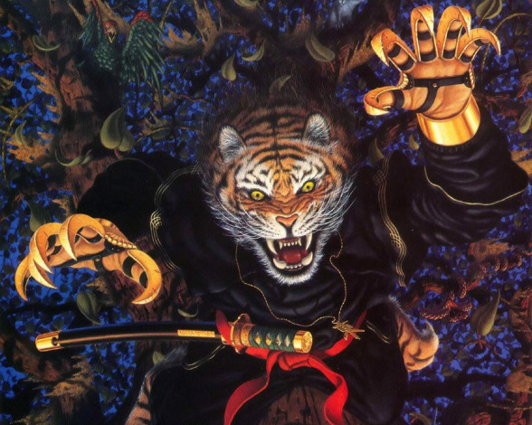 Обои картинки фото самурай, фэнтези, существа