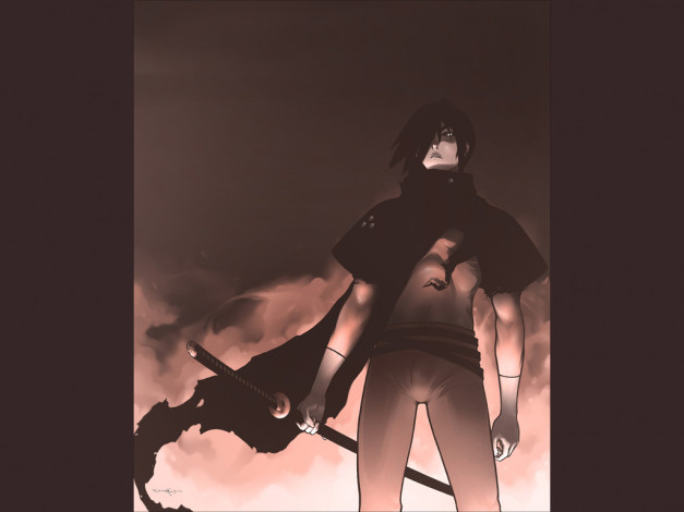 Обои картинки фото аниме, weapon, blood, technology