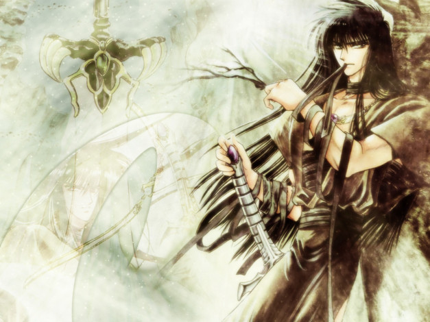 Обои картинки фото аниме, weapon, blood, technology