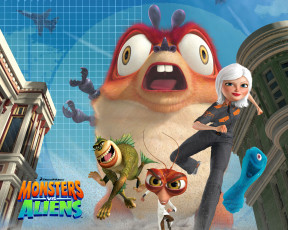 Картинка мультфильмы monstres contre aliens