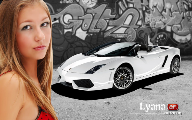 Обои картинки фото lamborghini, gallardo, lp, 560, spyder, автомобили, авто, девушками