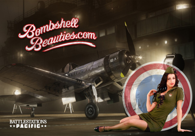 Обои картинки фото eidos, battlestations, pacific, pin, up, girls, видео, игры