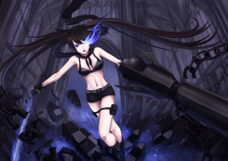 Картинка аниме black rock shooter камни цепи девушка