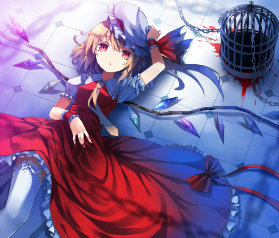 Обои картинки фото аниме, touhou, фландрия, скарлет