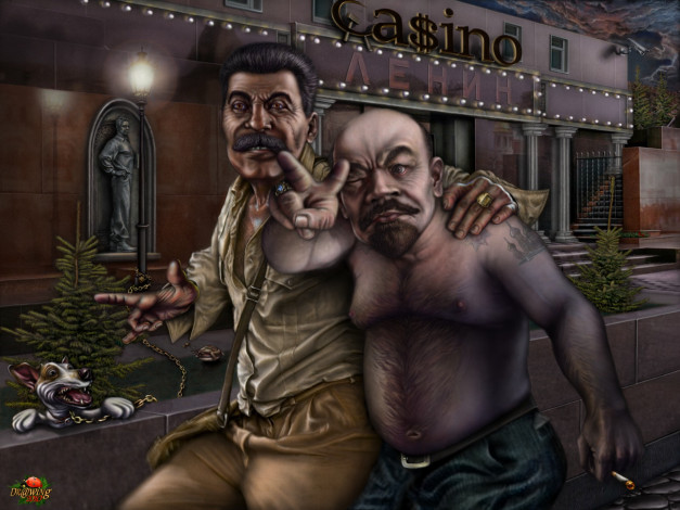 Обои картинки фото деловые, люди, юмор, приколы, бизнес, ленин, сталин