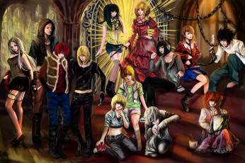 Картинка аниме death+note ния эл люди персонажи тетрадь смерти