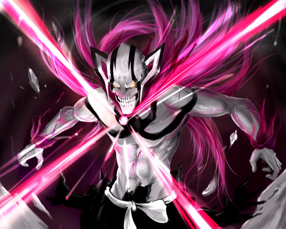 Обои картинки фото аниме, bleach, лучи, блич, пустой, куросаки, парень, ичиго