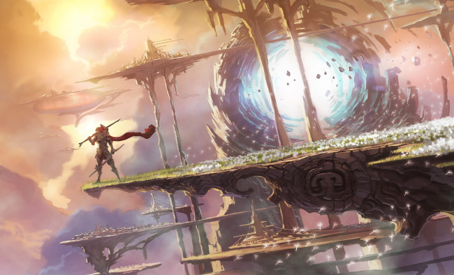 Обои картинки фото фэнтези, люди, иной, сооружения, воин, мир